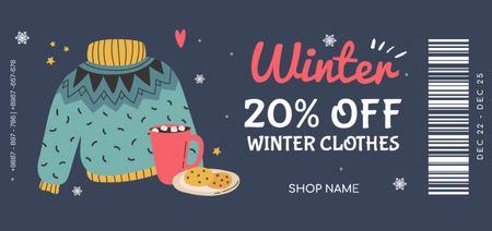 Discount on Winter Clothes for Valentine's Day Coupon Din Large Design Template