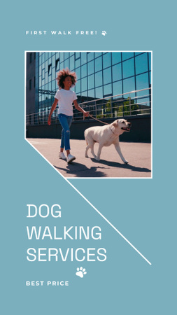 Plantilla de diseño de servicios de paseos para perros Instagram Video Story 