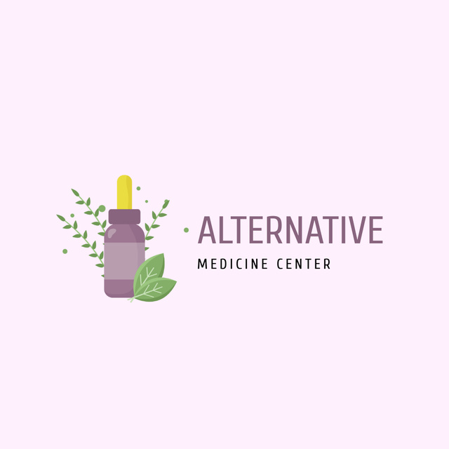 Alternative Medicine Center With Herbal Remedies Animated Logo Πρότυπο σχεδίασης