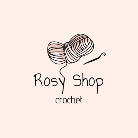 Knitting Shop Ad Logo Design Template