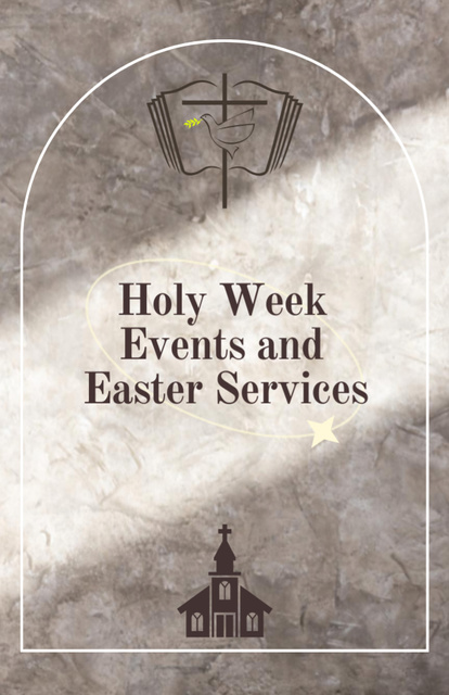 Easter Services Announcement with Ray of Light Flyer 5.5x8.5in – шаблон для дизайну