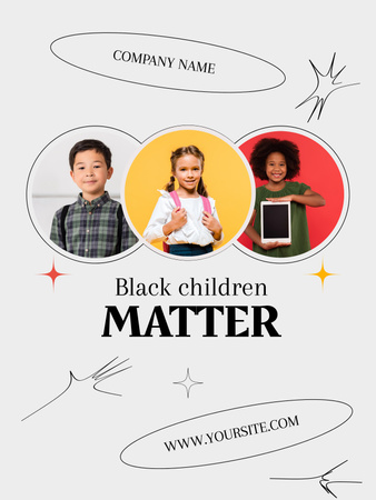 Tudatosság a rasszizmusról a gyerekek körében Poster 36x48in tervezősablon