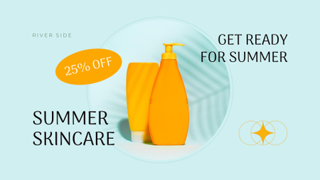 Yellow Bottle Sunscreen Discount Ad Full HD video Design Template