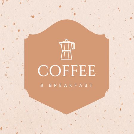Cafe Ad with Coffee Maker Logo Design Template
