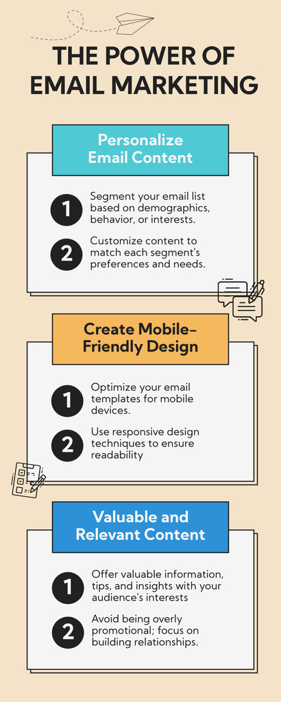 Szablon projektu Structural Power Of Email Marketing In Steps Infographic