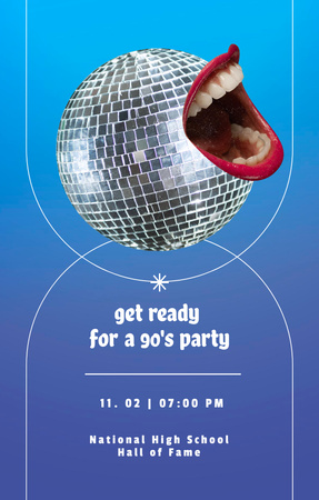 Unforgettable Party With Disco Ball Invitation 4.6x7.2in tervezősablon