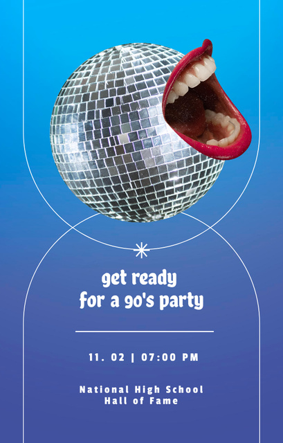 Platilla de diseño Unforgettable Party With Disco Ball Invitation 4.6x7.2in