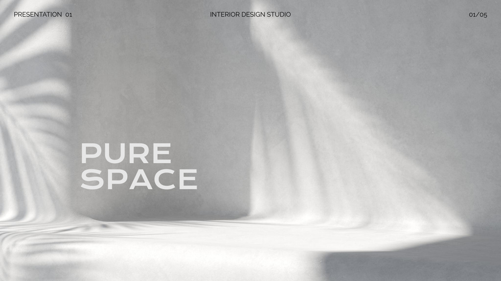 Pure Space of Room for Interior Design Presentation Wideデザインテンプレート