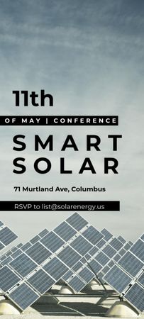 Solar Panels In Rows For Ecology Conference Invitation 9.5x21cm tervezősablon