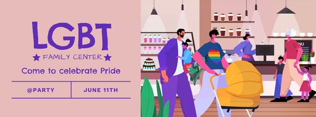 LGBT Families Community Invitation Facebook Video cover Design Template