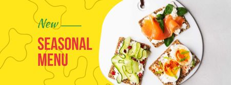 Ассорти вкусных тостов меню Facebook cover – шаблон для дизайна