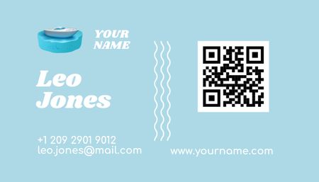 Plantilla de diseño de Oferta de alquiler de yates en azul Business Card US 