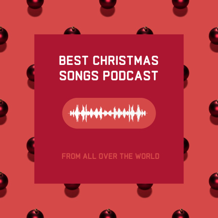 θέμα podcast με χριστουγεννιάτικα τραγούδια Podcast Cover Πρότυπο σχεδίασης