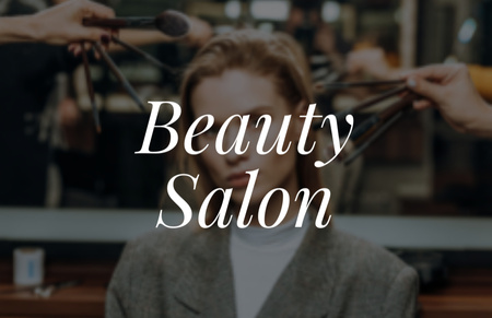 Woman doing Hairstyle in Beauty Salon Business Card 85x55mm tervezősablon