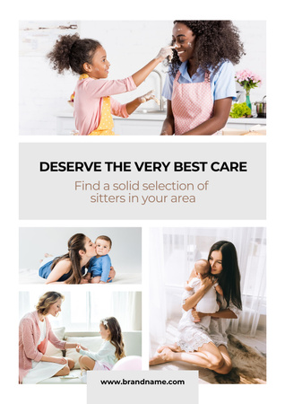 Responsible Babysitting Services Offer In White Poster Design Template