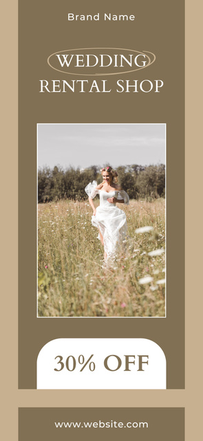 Wedding Rental Shop Offer with Beautiful Young Bride Snapchat Geofilter tervezősablon