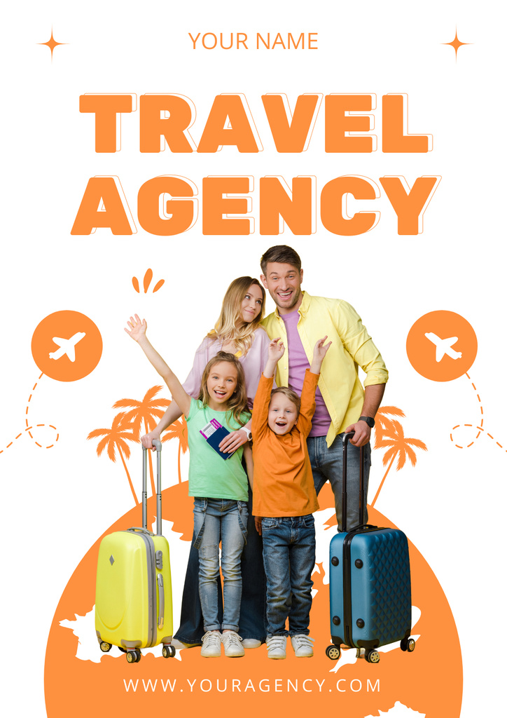 Offer of Travel for All Family Poster Πρότυπο σχεδίασης