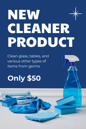 Cleaner Product Ad with Blue Cleaning Kit Flyer 4x6in Design Template