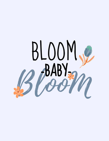 Baby Greeting with Flowers T-Shirt Design Template