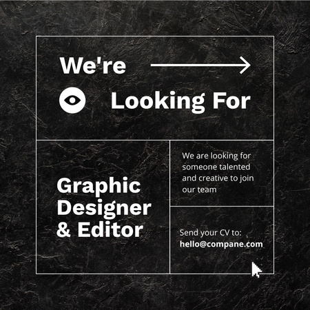 We are Hiring Graphic Designer and Editor Instagram Design Template