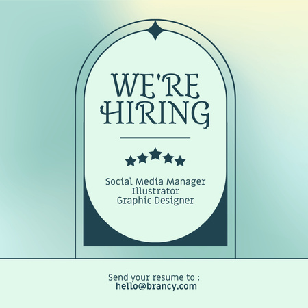 Vacancy Ad with Frame Instagram Design Template