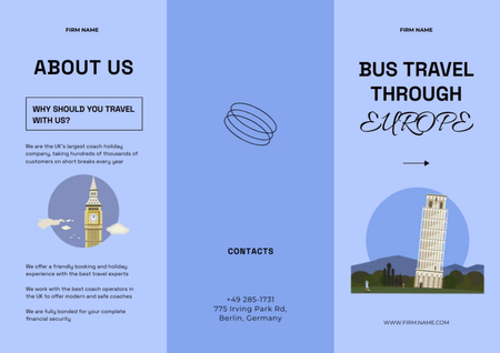 Bus Travel Tours Ad Brochure tervezősablon