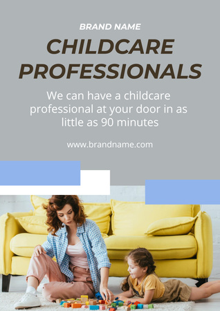Platilla de diseño Babysitting Services Offer Poster