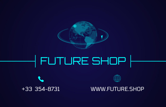 Future Store Advertisement Business Card 85x55mm Design Template