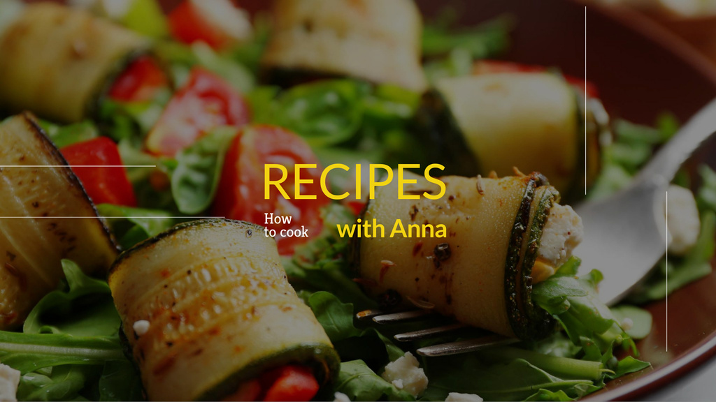 Plantilla de diseño de Recipe book for preparing zucchini Youtube 