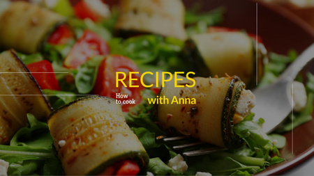 Designvorlage Rezeptbuch zur Zubereitung von Zucchini für Youtube