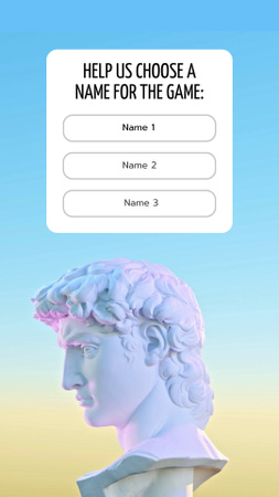 Escultura de David com a escolha do nome para o jogo TikTok Video Modelo de Design