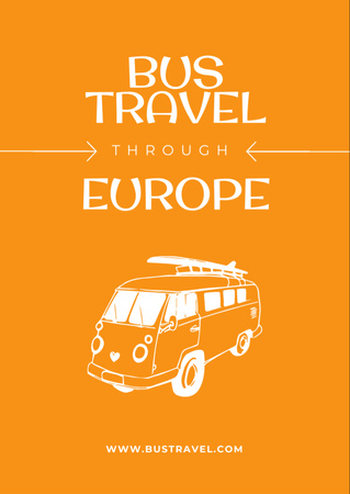 Bus Travel Tour Announcement Flyer A6 tervezősablon