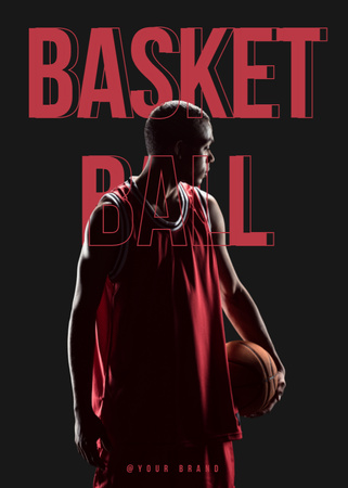 Platilla de diseño Sporty Basketball Player with Ball Flayer
