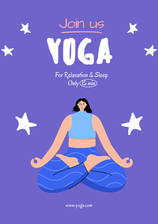 Woman Sitting in Lotus Position Poster Design Template