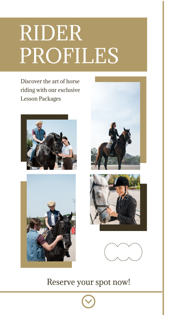 Platilla de diseño Exclusive Lessons Packages For Horse Riding Instagram Story