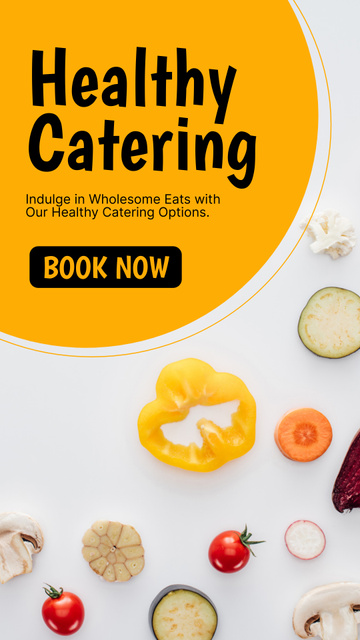 Healthy Catering Services with Fresh Products Instagram Story Tasarım Şablonu