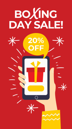 Boxing Day Sale Offer With Smartphone Instagram Story Design Template