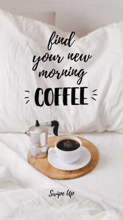 Plantilla de diseño de Weekend Morning Coffee in bed Instagram Story 