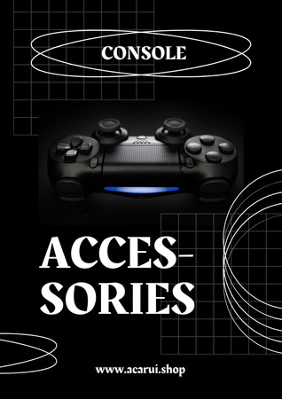Modèle de visuel Annonce d'équipement de jeu avec console - Poster