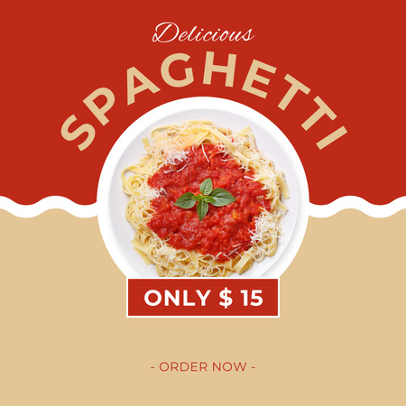 Ontwerpsjabloon van Instagram van Spaghetti Discount Offer