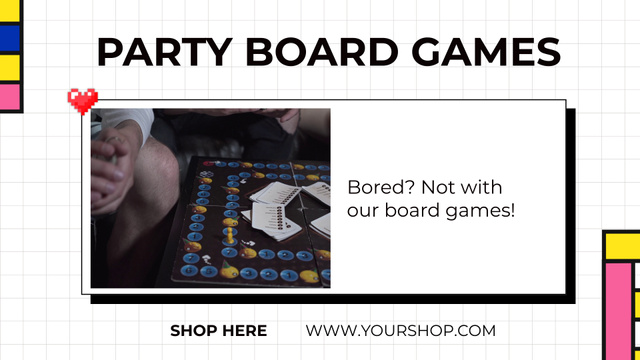 Designvorlage Board Games For Parties Promotion für Full HD video