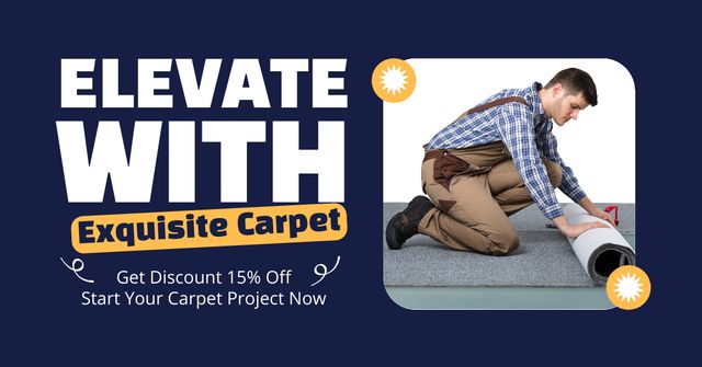 Exquisite Carpet At Discounted Rates For Floors Facebook AD Design Template