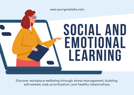 Modèle de visuel Social and Emotional Learning Course - Card