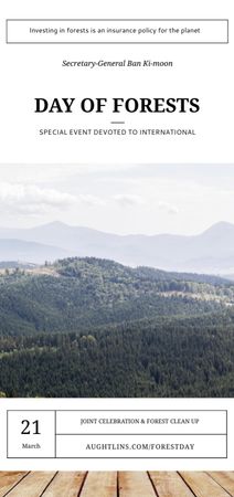 International Day of Forests Event with Scenic Mountains Flyer DIN Large Design Template