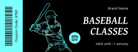Baseball Classes Discount Offer Coupon Design Template