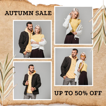 Fall Couple Outfit Sale Instagram Design Template