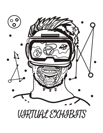 Modèle de visuel expositions virtuelles publicité - T-Shirt