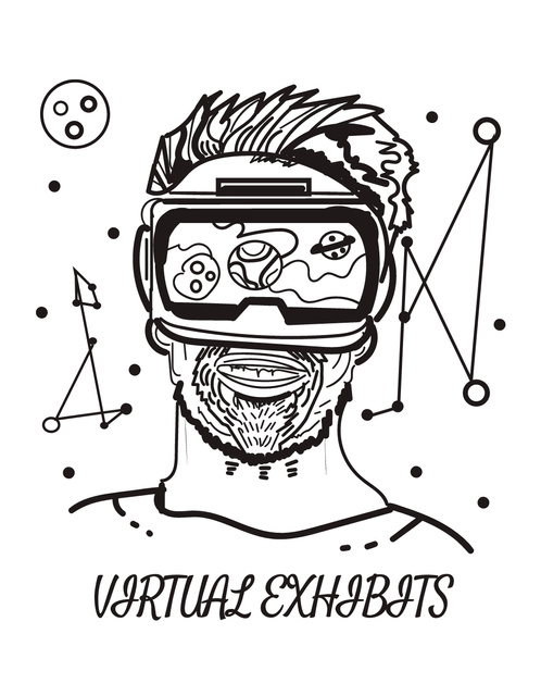 Designvorlage Virtual Exhibits Ad für T-Shirt