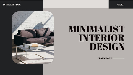 Designvorlage Minimalistische Innenarchitekturanzeige für Youtube Thumbnail