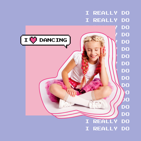 Designvorlage Stylish Little Girl in Pink Outfit für Instagram